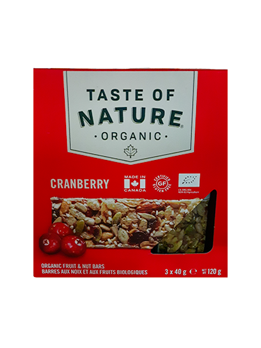 Taste of Nature Cranberry glutenvrij bio 3x40g